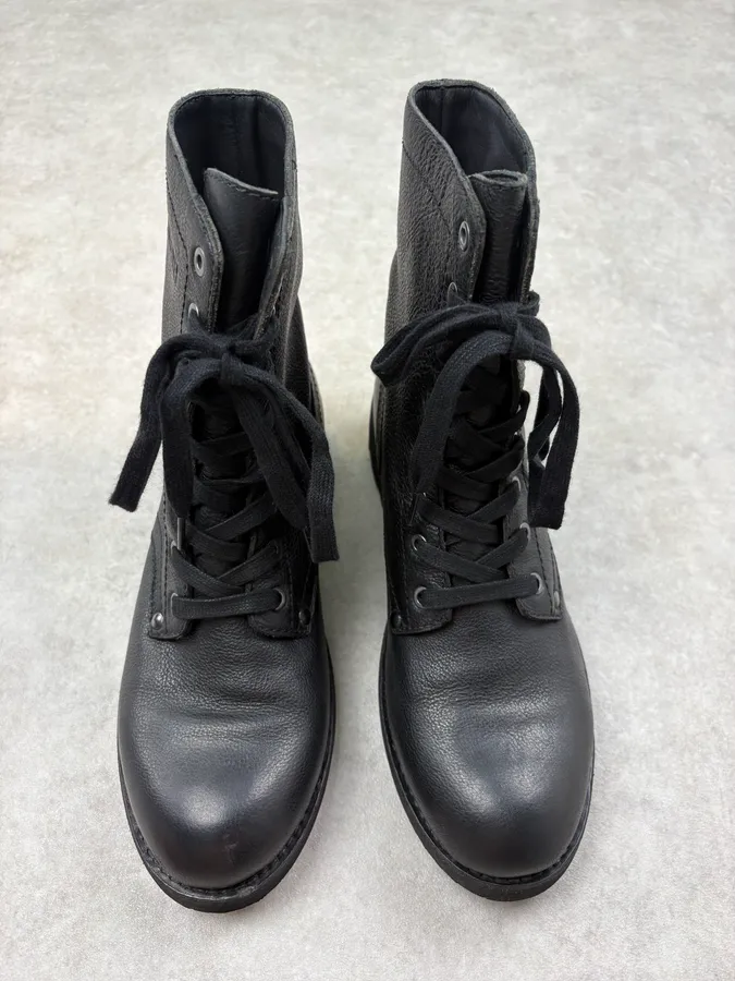 Bikkembergs Black Leather Combat Boots - Image 2