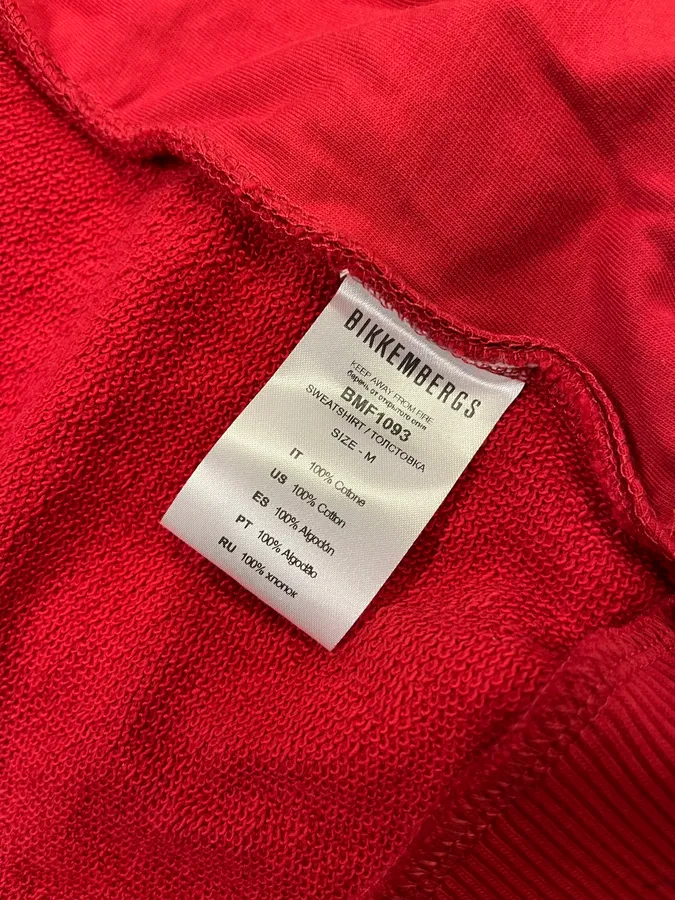 Bikkembergs Cotton-Blend Cargo Pocket Red Zip-Up Sweater - Image 10