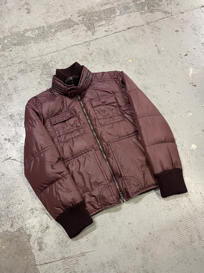 Bikkembergs Multi-Pocket Mauve Nylon Puffer Jacket - Image 4