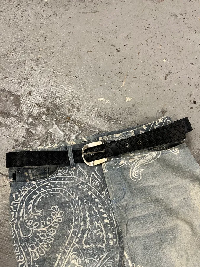 Bottega Veneta Black Perfored Leather Belt - Image 3