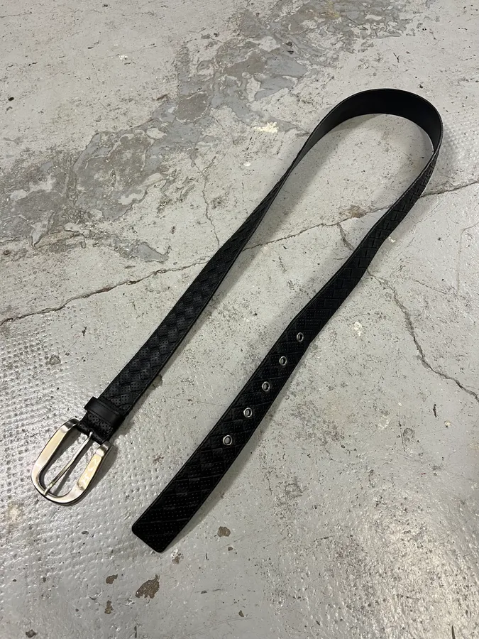 Bottega Veneta Black Perfored Leather Belt - Image 4