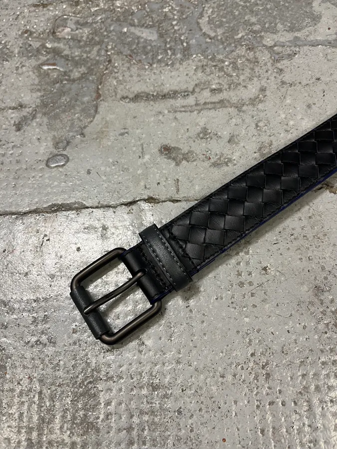 Bottega Veneta Black Woven Leather Belt - Image 6