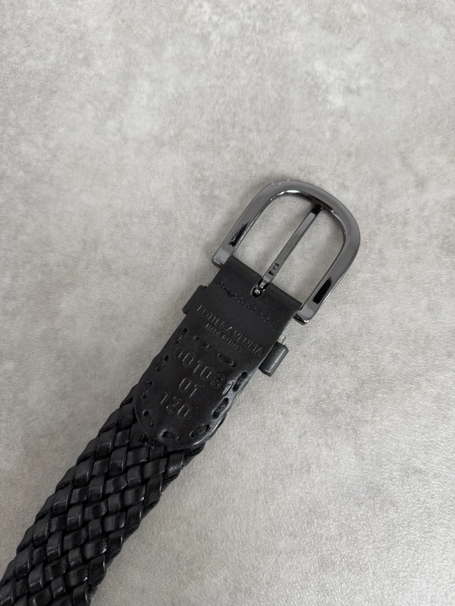 Bottega Veneta Black Woven Leather Belt - Image 8