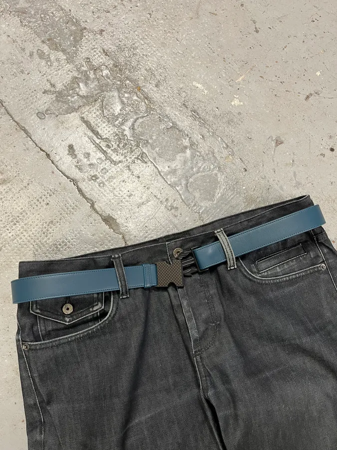 Bottega Veneta Blue Leather Tactical Belt - Image 3