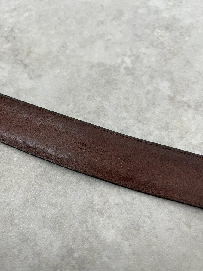 Bottega Veneta Brown Woven Leather Belt - Image 9