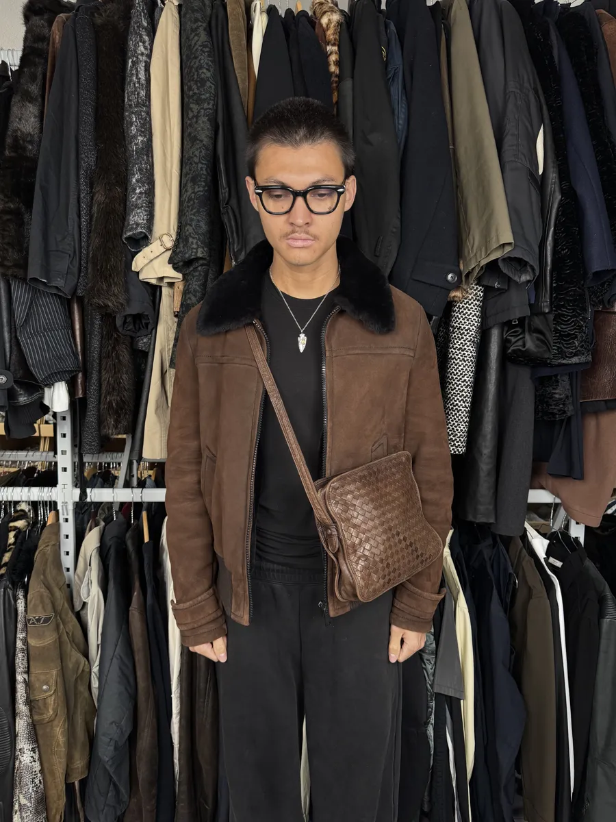 Bottega Veneta Brown Woven Leather Shoulder Bag - Image 4