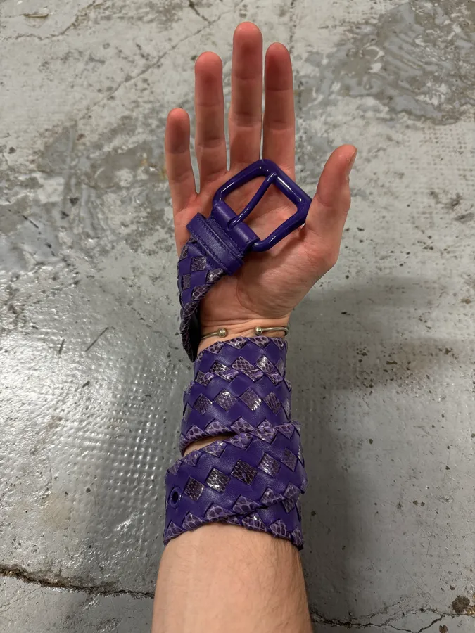 Bottega Veneta Purple Woven Leather Belt