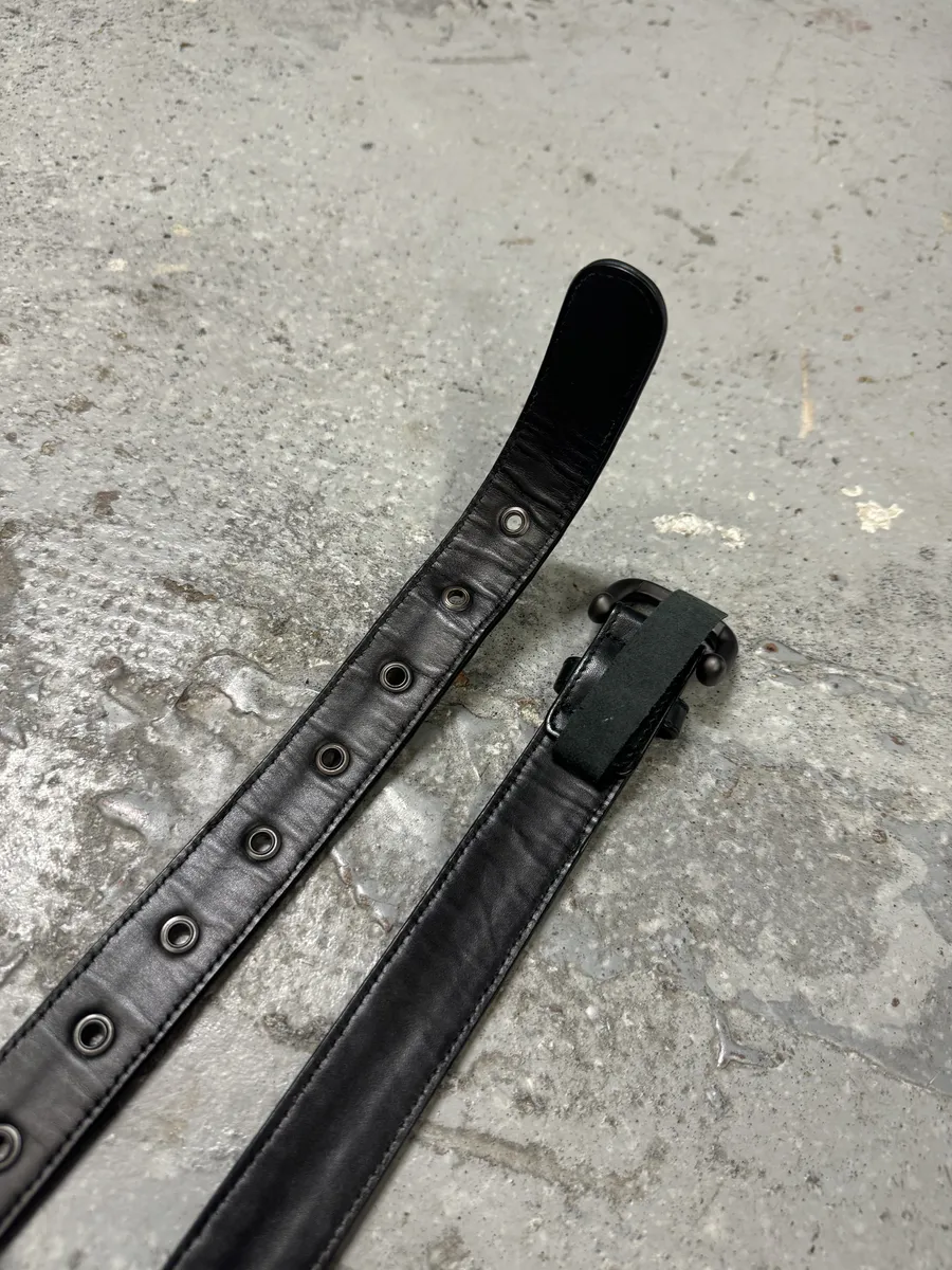 Bottega Veneta Woven Black & Green Leather Belt - Image 8