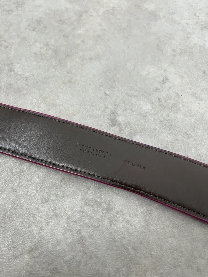 Bottega Veneta Woven Leather Pink Belt - Image 8