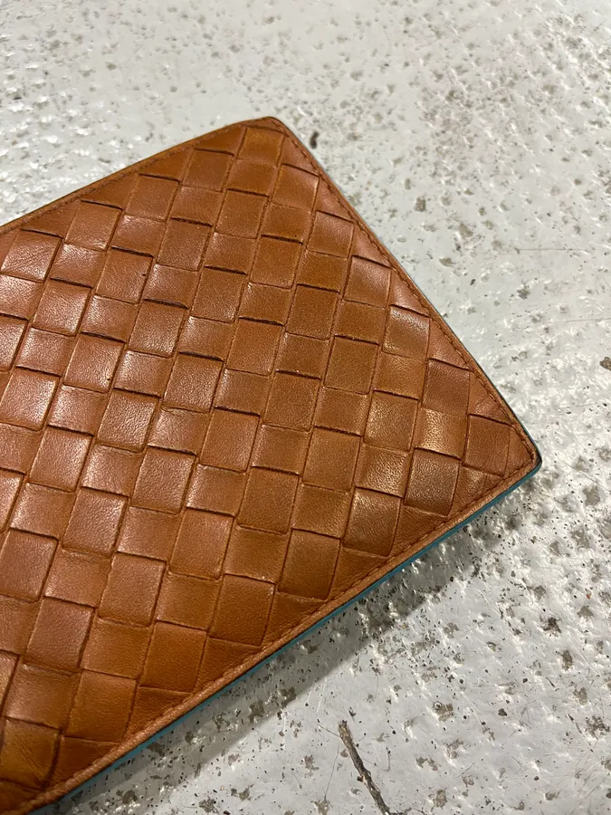 Bottega Venetta Brown Waffle Leather Classy Wallet - Image 4