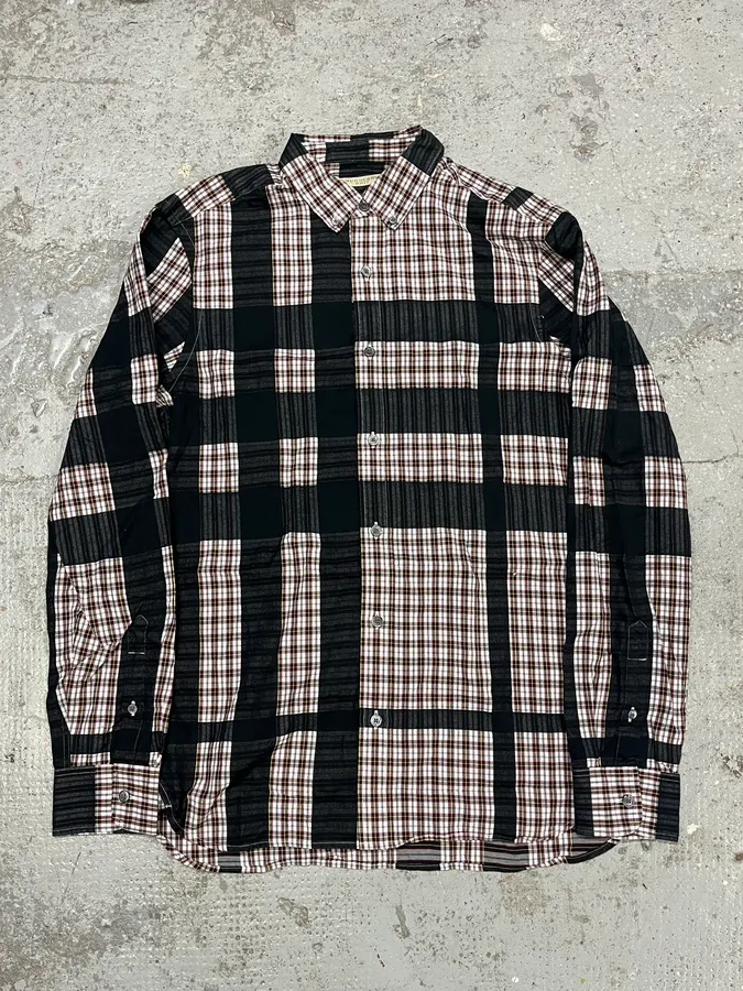 Burberry Black Lined Checkered Shirt
