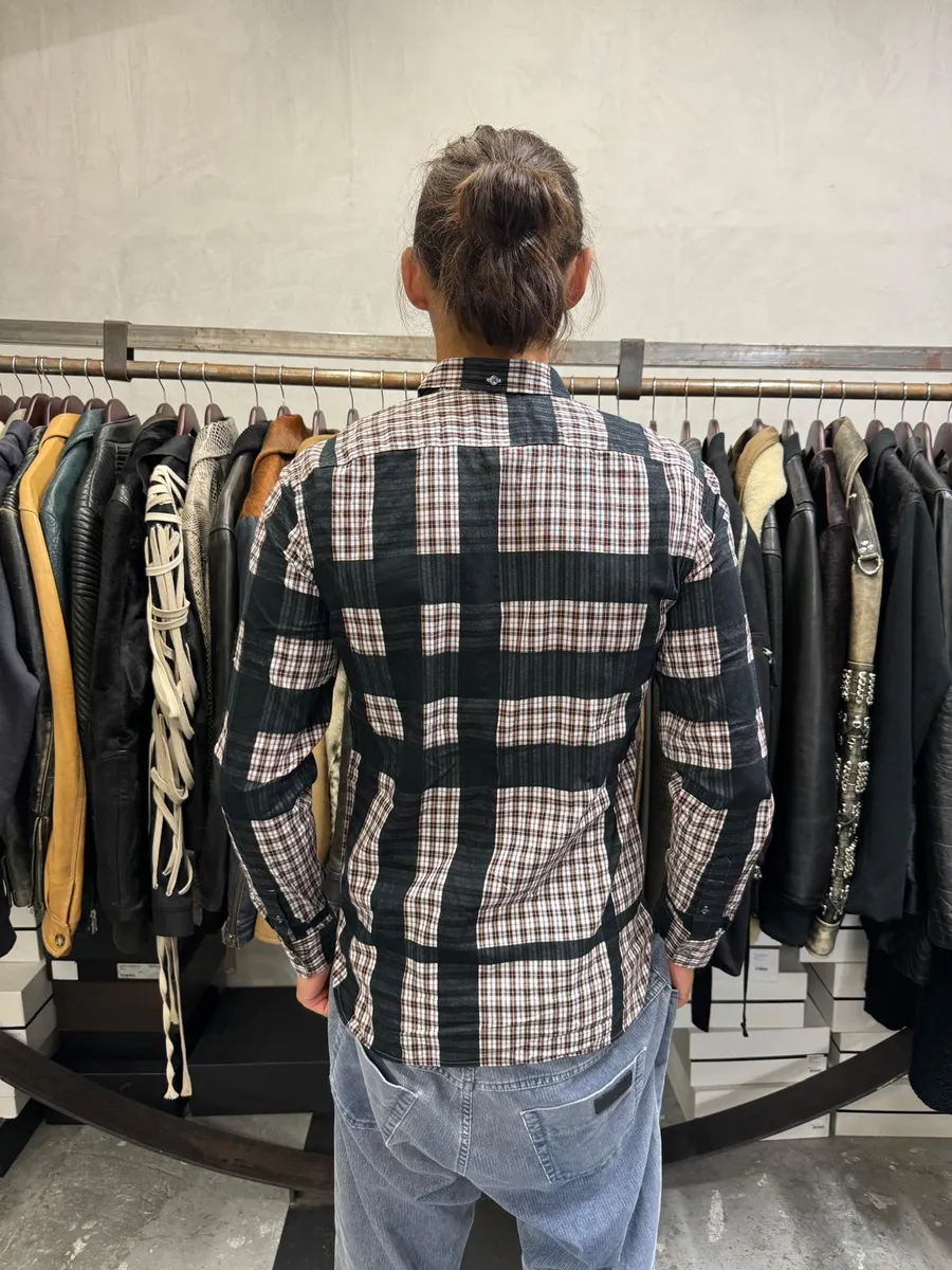 Burberry Black Lined Checkered Shirt - Image 3
