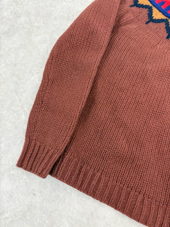 Burberry Brown Wool Fair Isle Crewneck Sweater - Image 7