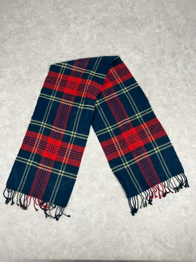 Burberry Green & Tartan Wool Scarf - Image 3