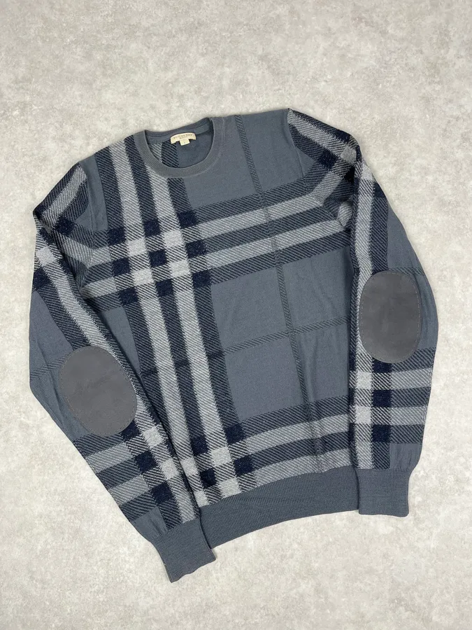 Burberry Grey Signature Tartan Sweater - Image 4