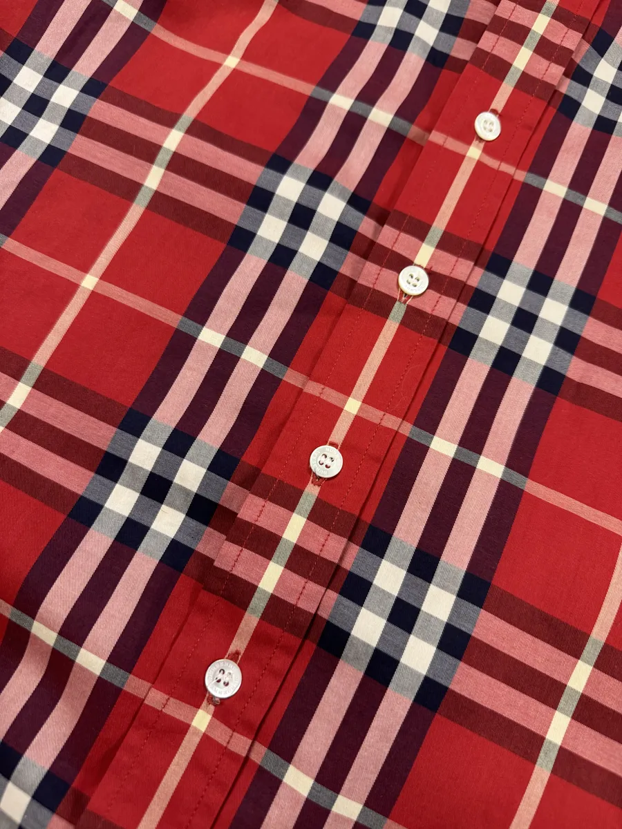 Burberry Red Checked Tartan Shirt - Image 7
