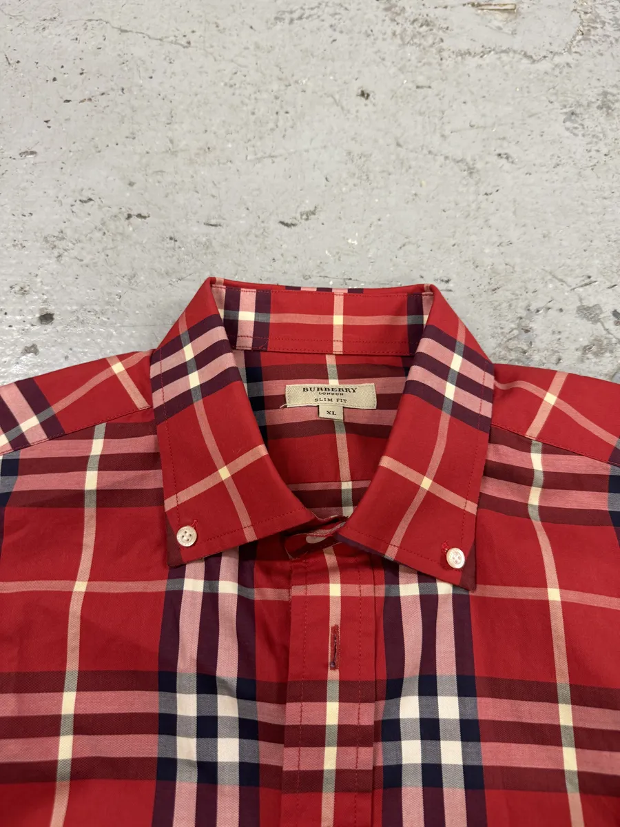 Burberry Red Checked Tartan Shirt - Image 9
