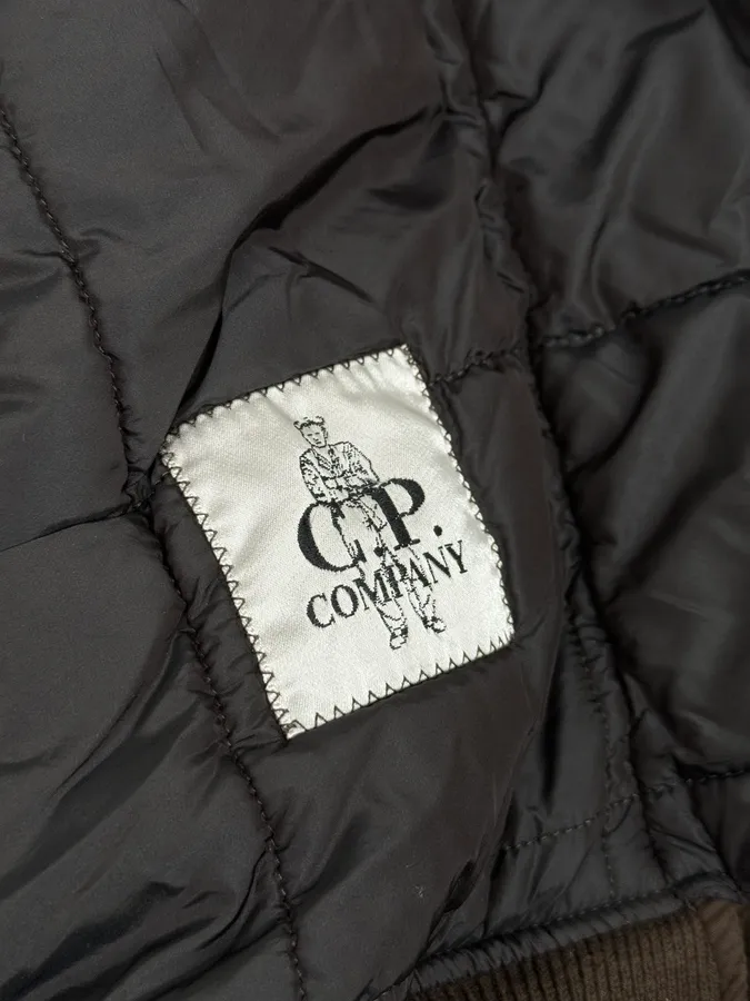 C.P. Company Hybrid Brown Leather Bomber Jacket - Image 9