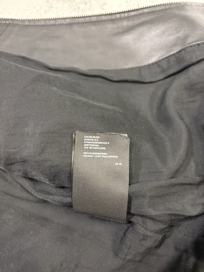 Calvin Klein Black Leather Pony Hair Bomber Jacket - Image 10