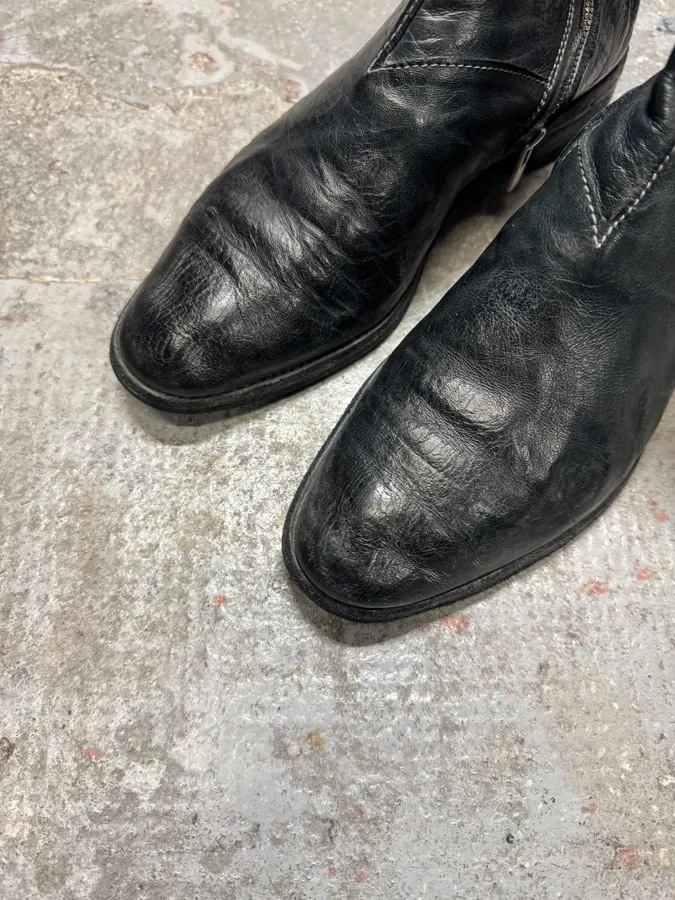 Carol Christian Poell Tornado Navy Grey Leather Boots AM/2601L - Image 11