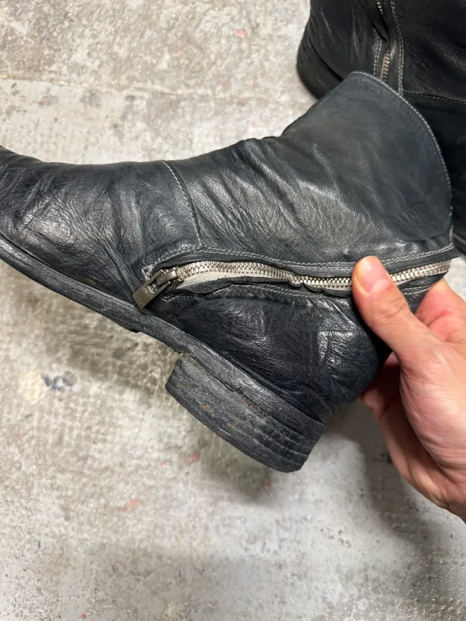 Carol Christian Poell Tornado Navy Grey Leather Boots AM/2601L - Image 26