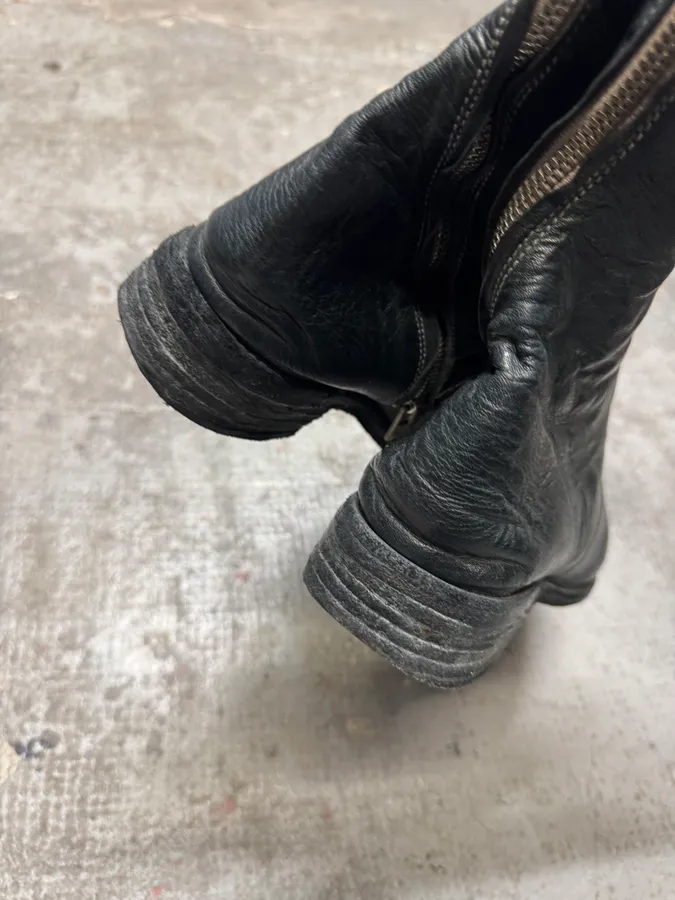 Carol Christian Poell Tornado Navy Grey Leather Boots AM/2601L - Image 40