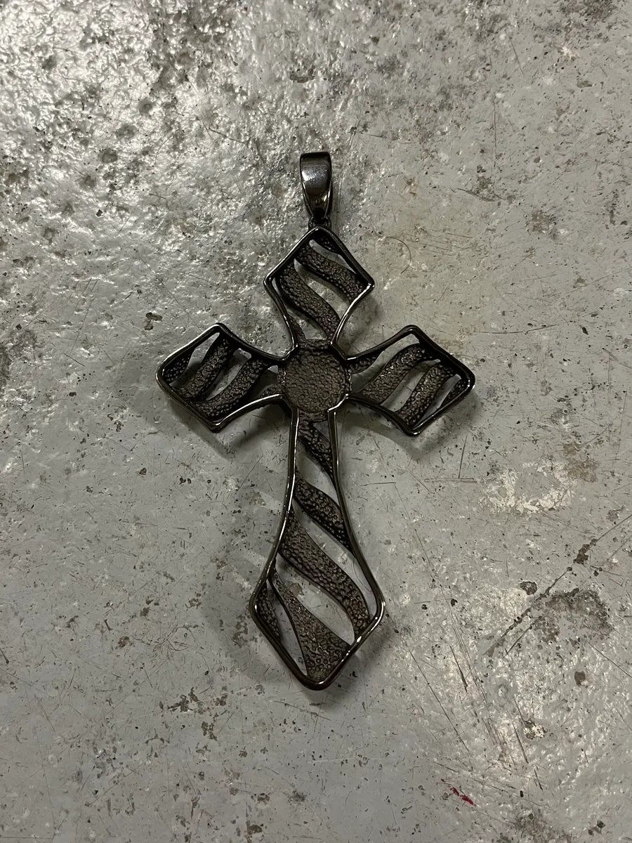 Cavalli Black Strassed Cross Pendant - Image 4