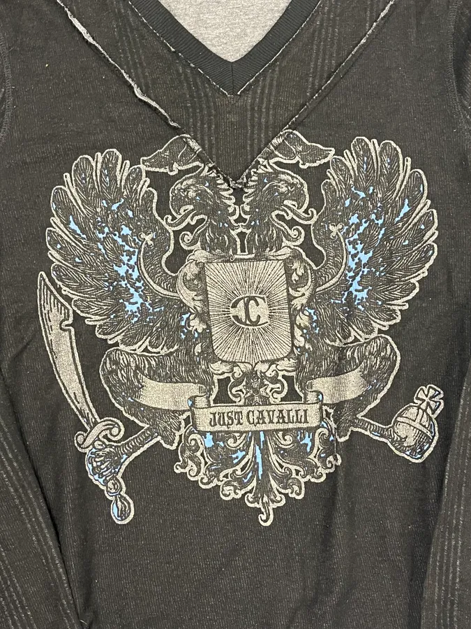 Cavalli Black V Neck Sweater - Image 6