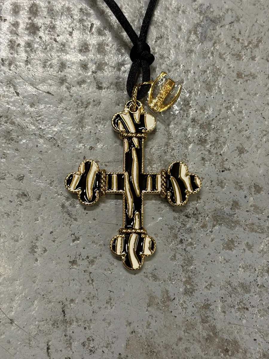 Cavalli Black & White Imperial Cross Necklace - Image 2