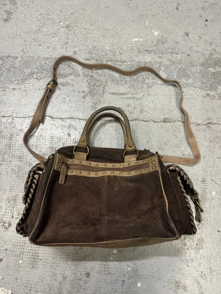Cavalli Brown Suede Leather Pony Hair Handle Bag - Image 3