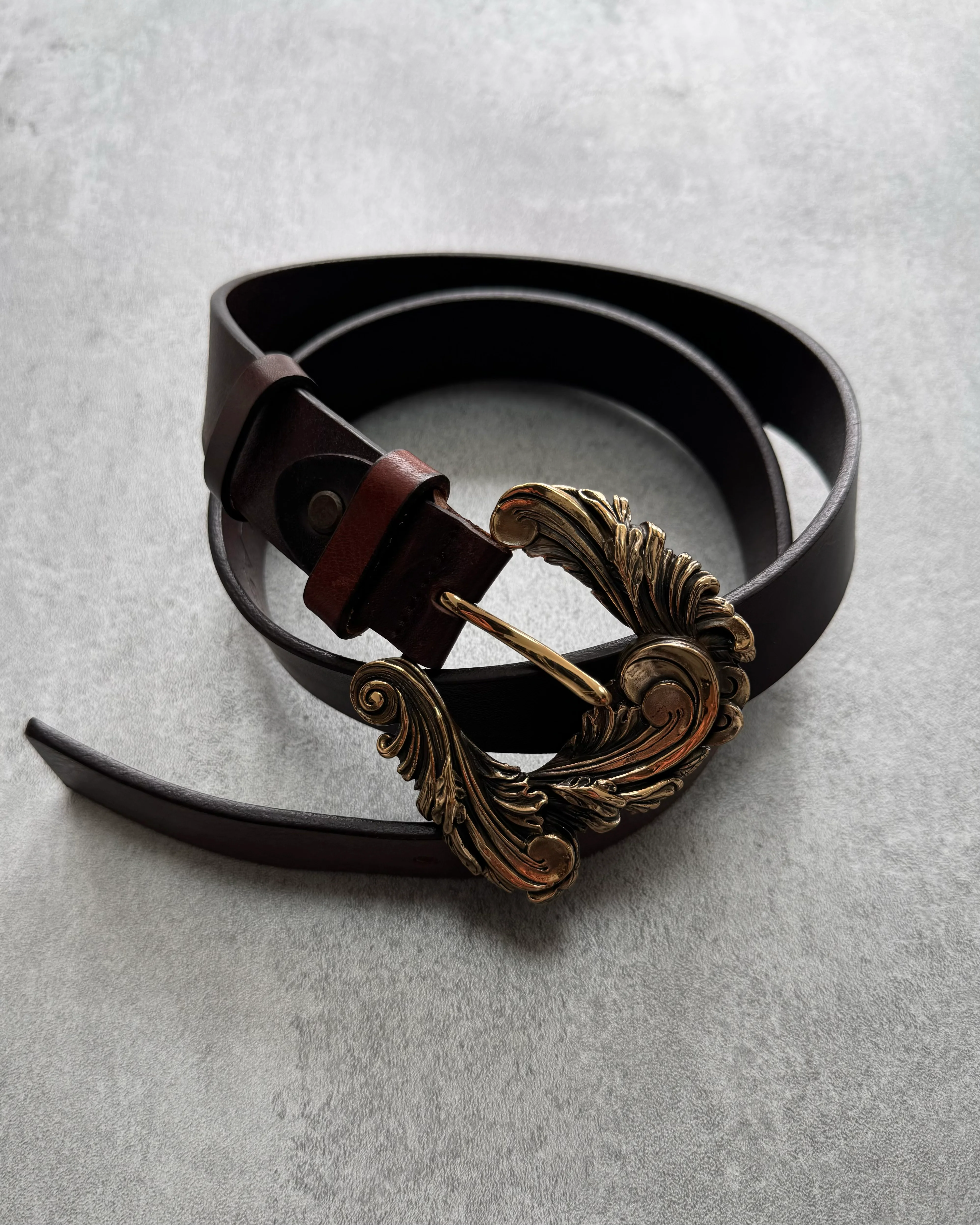 Cavalli Class Molding Buckle Leather Belt