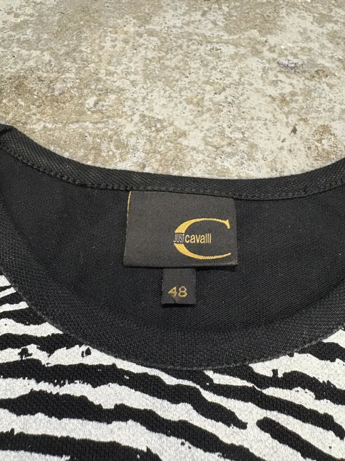 Cavalli DNA Finger Print Black & White Tank Top - Image 8