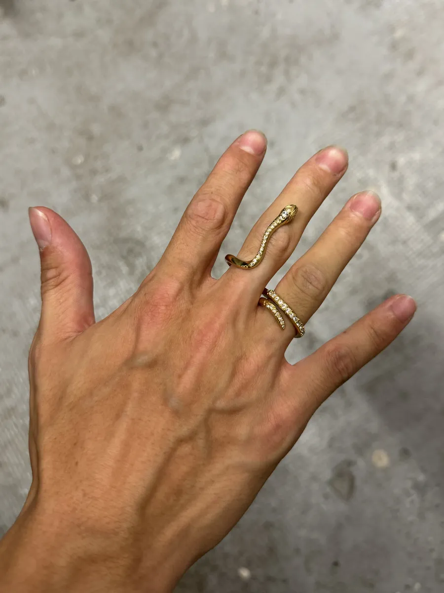 Cavalli Gold Snake 2 Fingers Rings