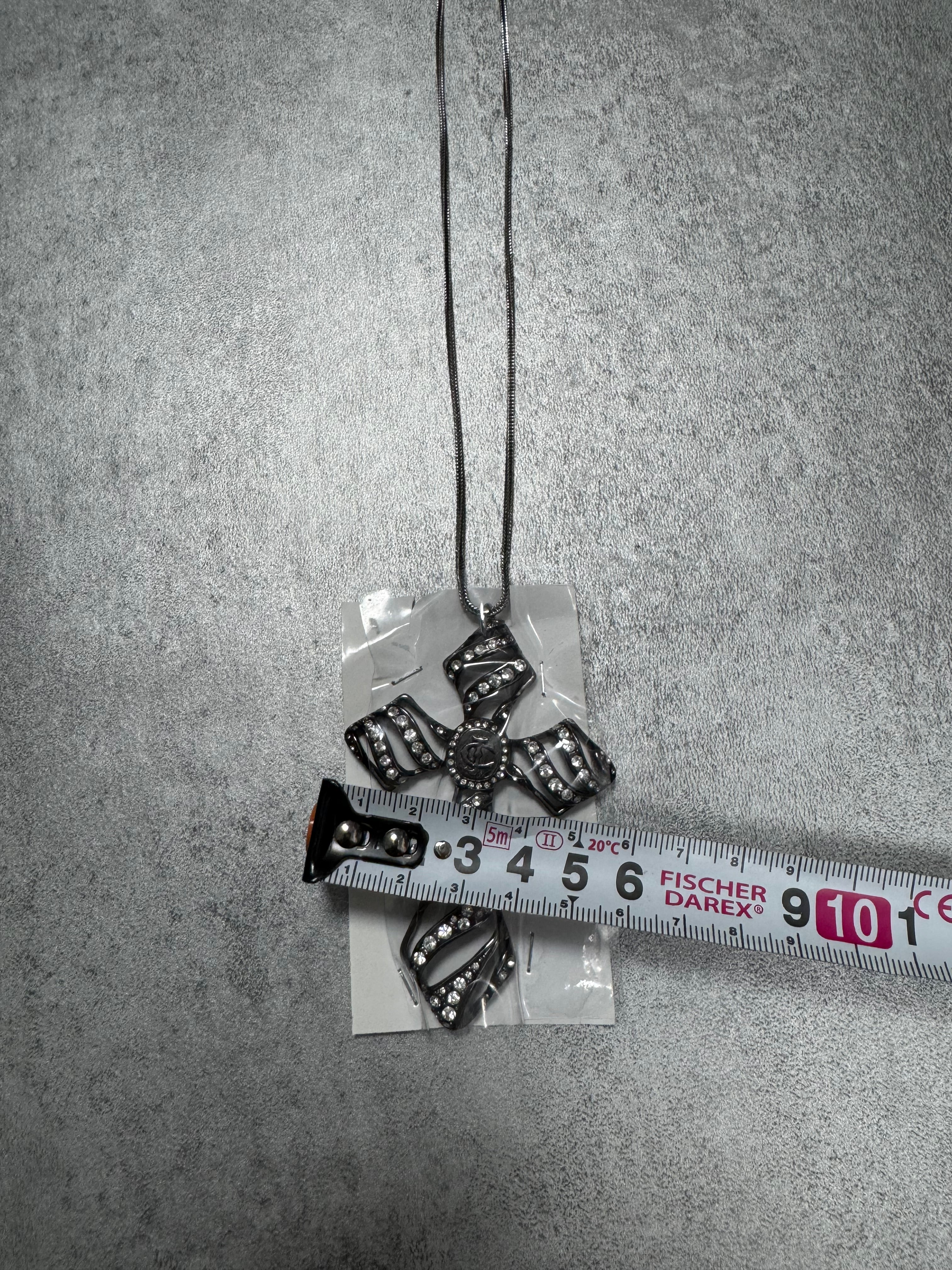 Cavalli Prominent Stones Cross Pendant Necklace - Image 5
