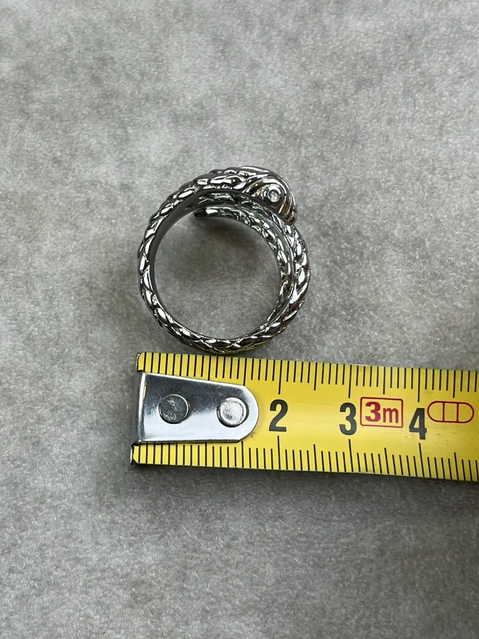 Cavalli Silver Grey Metal Braided Snake Ring - Image 5