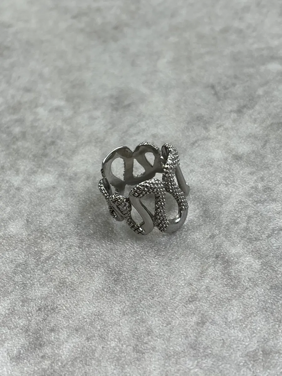 Cavalli Silver Metal Textured Ring - Image 2