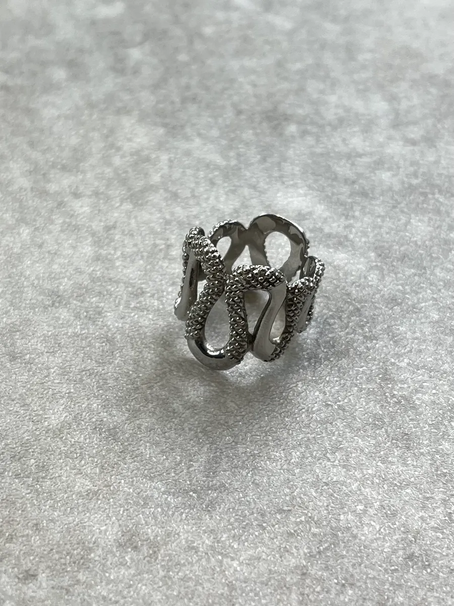 Cavalli Silver Metal Textured Ring - Image 4