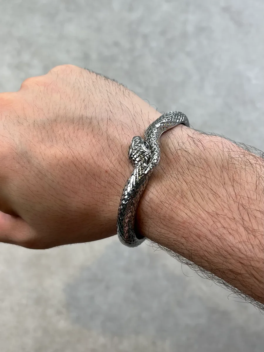 Cavalli Snake Grey Steel Bracelet - Image 3