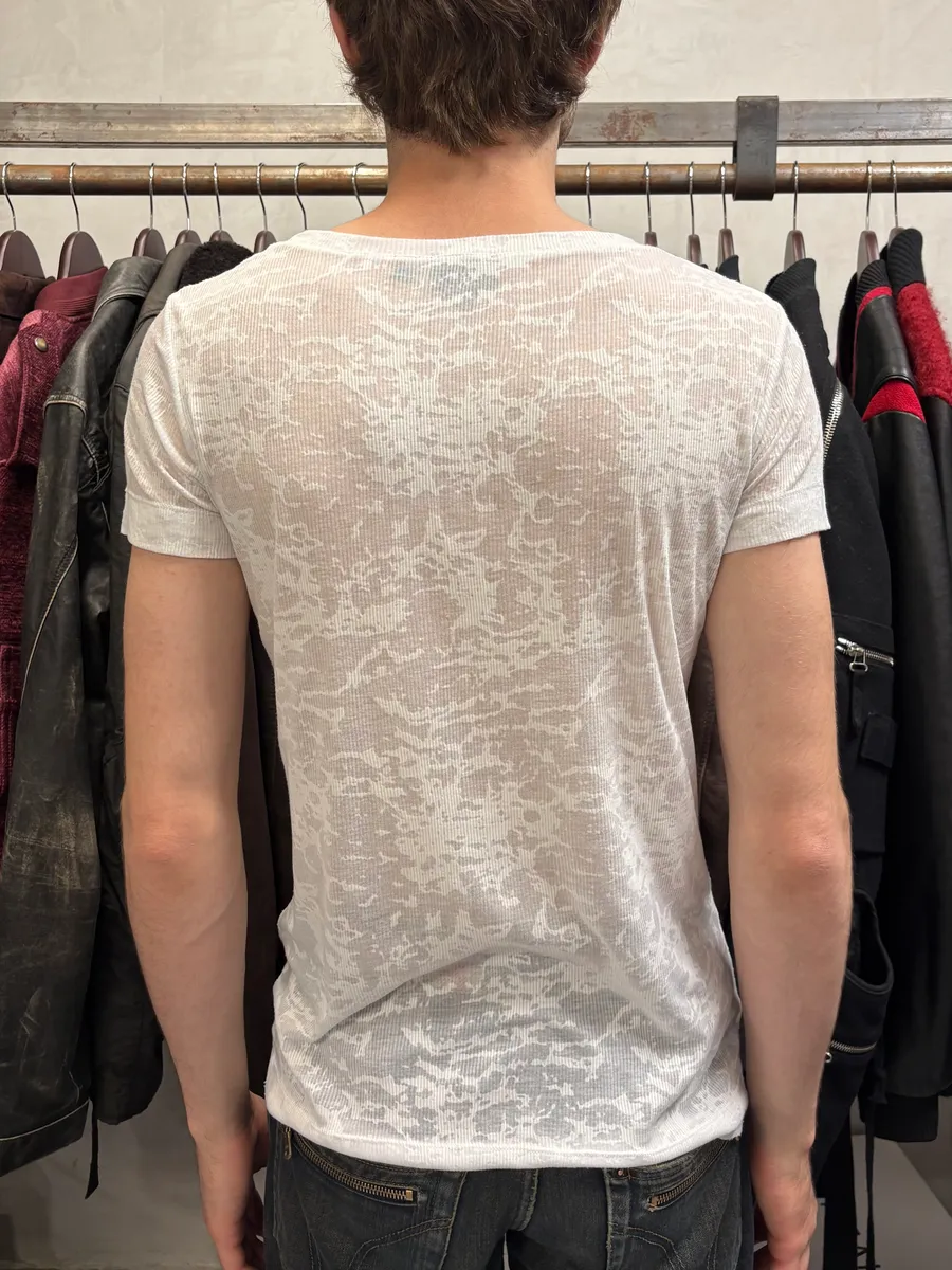 Cavalli White Transparency Trompe L’oeil Necklace Jaws T-Shirt - Image 3