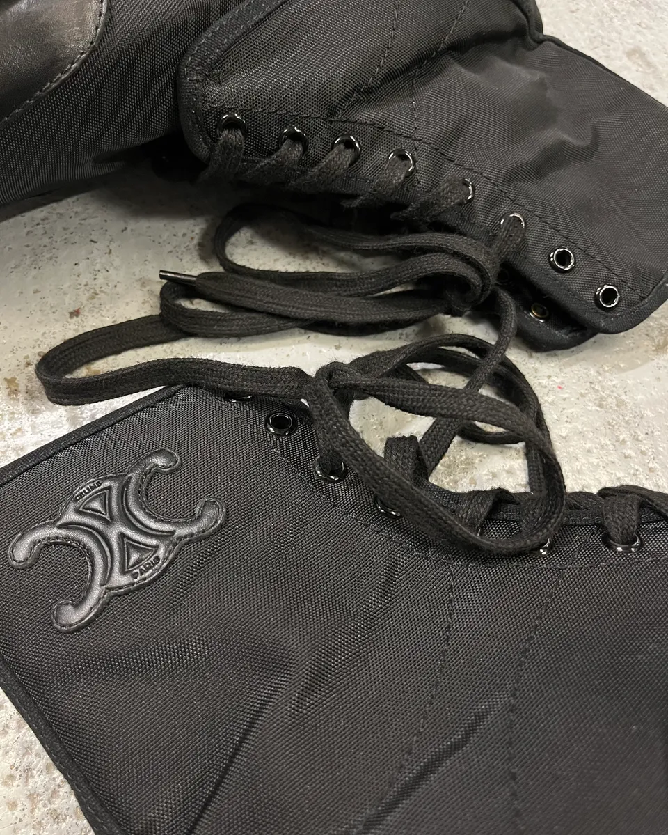 Celine Black Nylon Lug Sole Boots - Image 5