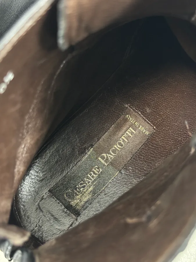 Cesare Paciotti Black Leather Chelsea Metal Buckle Boots - Image 11