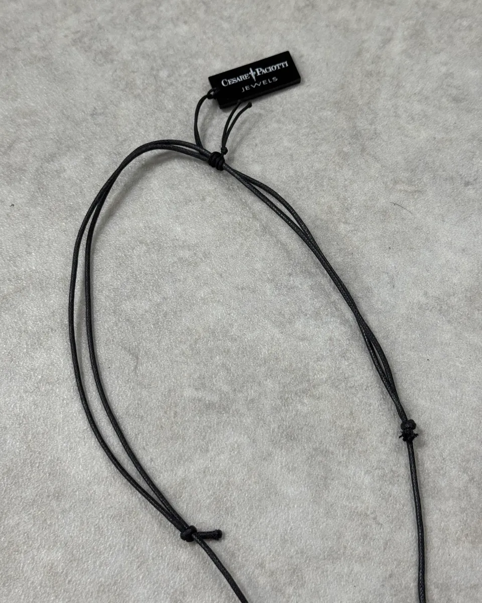 Cesare Paciotti Black Leather Stainless Still Dagger Adjustable Necklace - Image 4