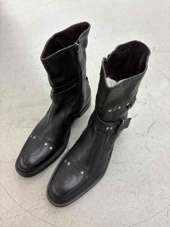 Cesare Paciotti Black Leather Studded Ankle Boots - Image 3