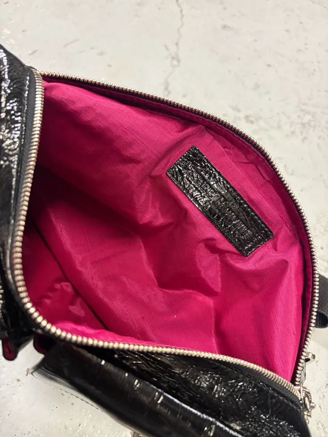 Cesare Paciotti Black Patent Leather Multi-Pocket Crossbody Bag - Image 8