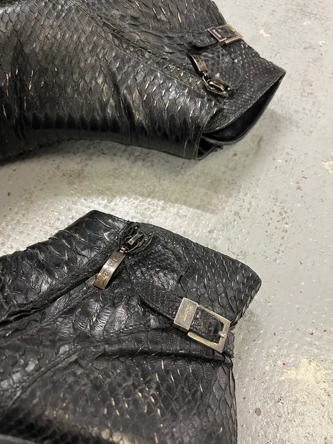 Cesare Paciotti Black Python Leather Chelsea Boots - Image 5