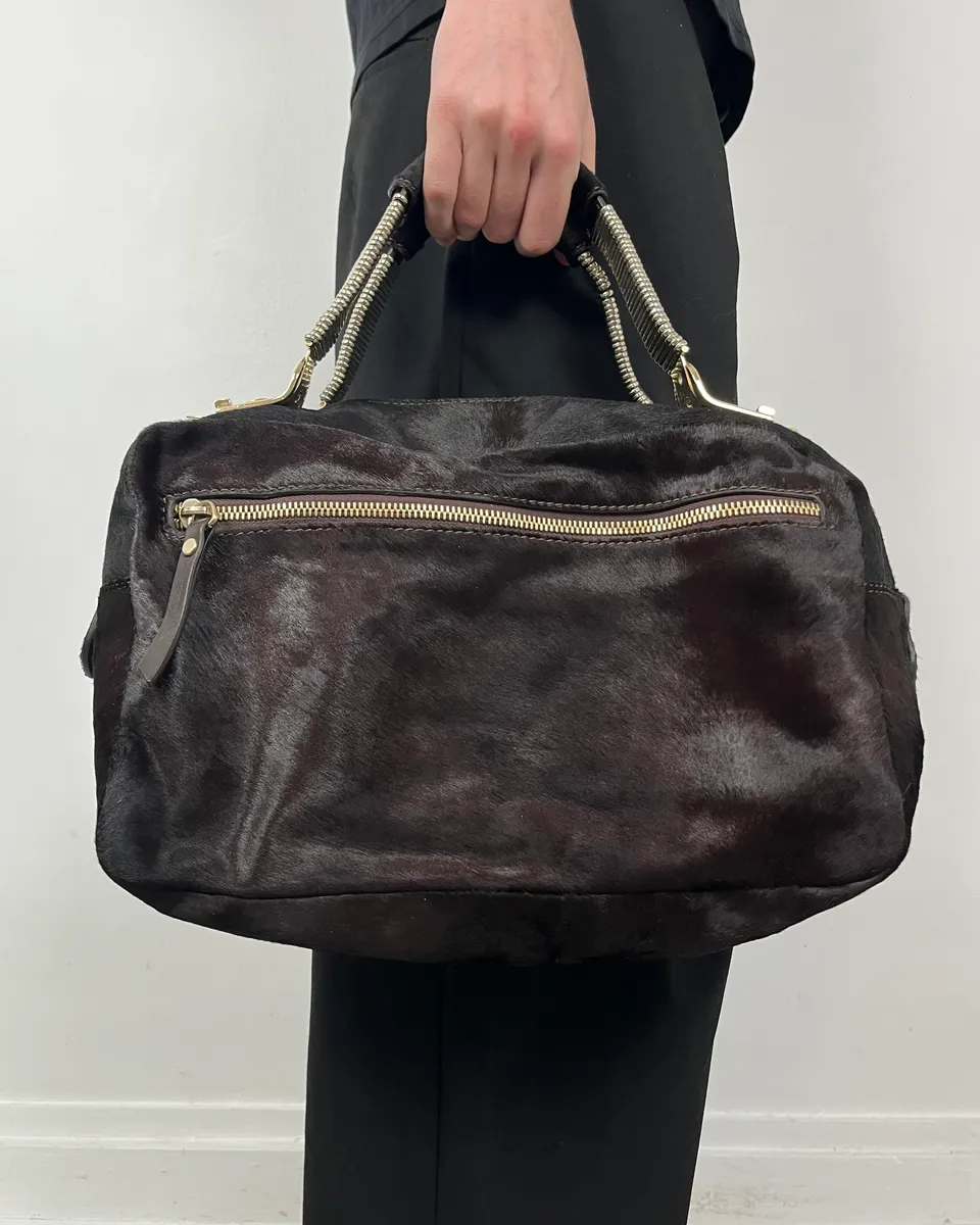 Cesare Paciotti Brown Pony Hair Handle Bag - Image 2