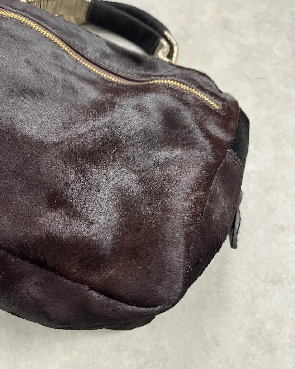 Cesare Paciotti Brown Pony Hair Handle Bag - Image 6