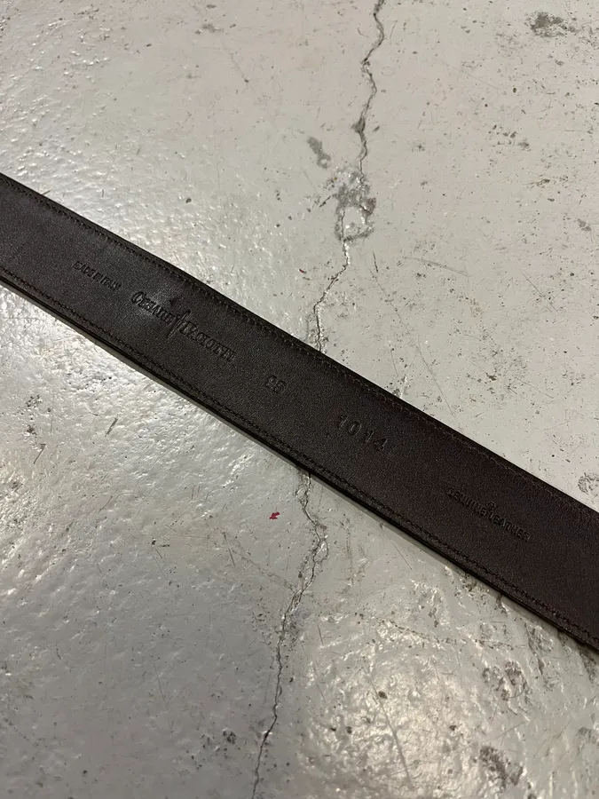 Cesare Paciotti Dagger Bronze Buckle Black Leather Belt - Image 8