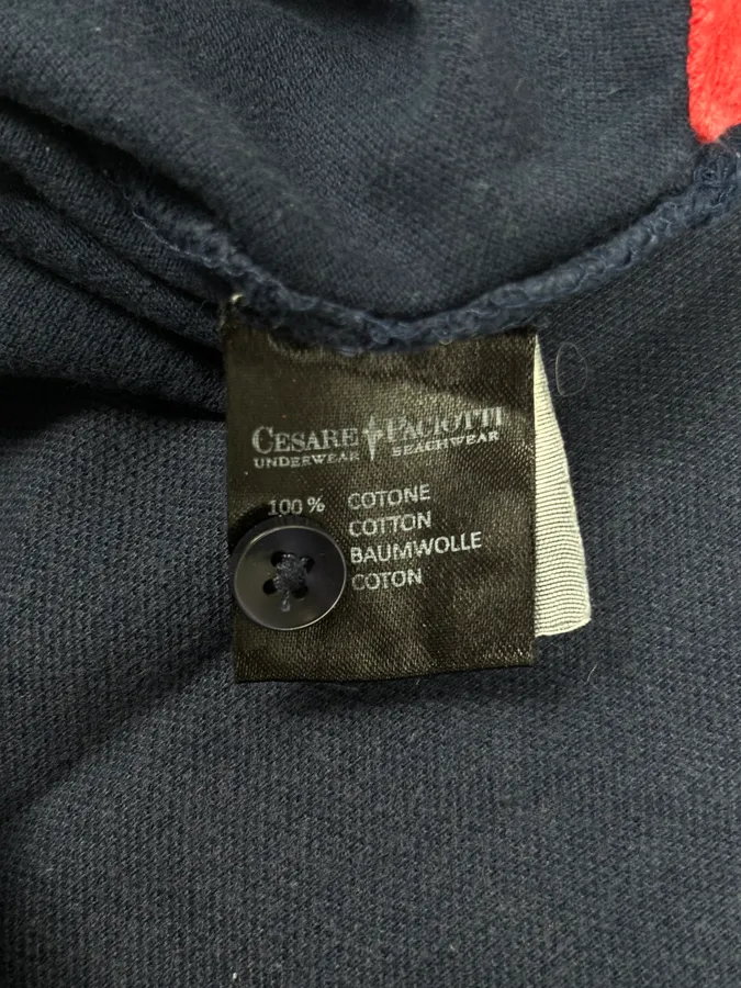 Cesare Paciotti Navy Cotton Contrast Trim Polo - Image 10