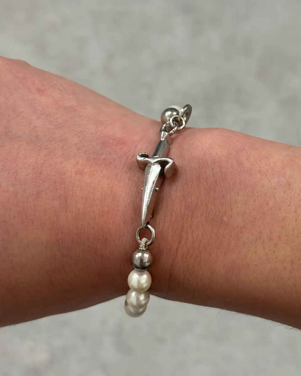 Cesare Paciotti Pearl Dagger Charm Bracelet - Image 3